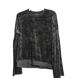 Juicy Couture Black Label Velour Ruched Pullover Crewneck Sweatshirt Sz. M